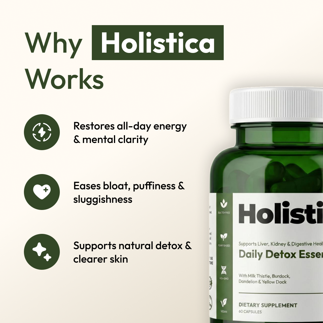 Holistica Daily Detox Essentials To Support Liver Function and Flush Out Toxins