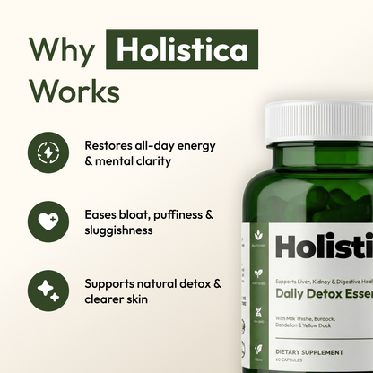 Holistica Daily Detox Essentials To Support Liver Function and Flush Out Toxins